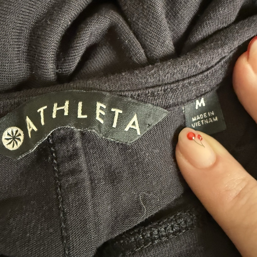 Athleta‎ Womens Medium Black Oversized Long Sleeve Crewneck T-Shirt Athleisure - Picture 5 of 8